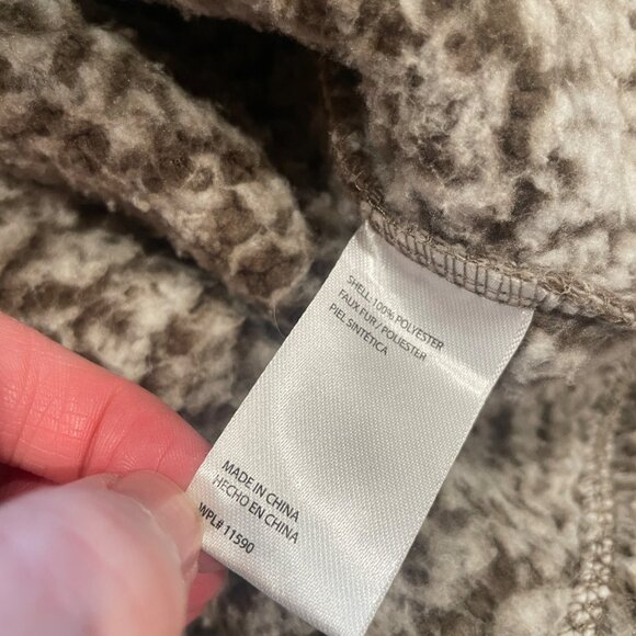 Weatherproof Men's M 1/4 Zip Sweater Faux Fur Sherpa Brown Tan Polyester Teddy - Picture 10 of 11